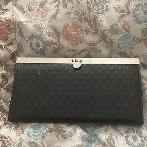 Elegant Black Quilted Clutch